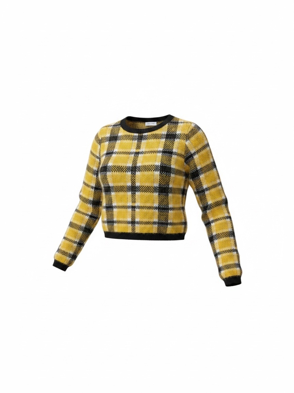 🖤💛Fashion Nova Yellow & Black Plaid Crewneck Sweater